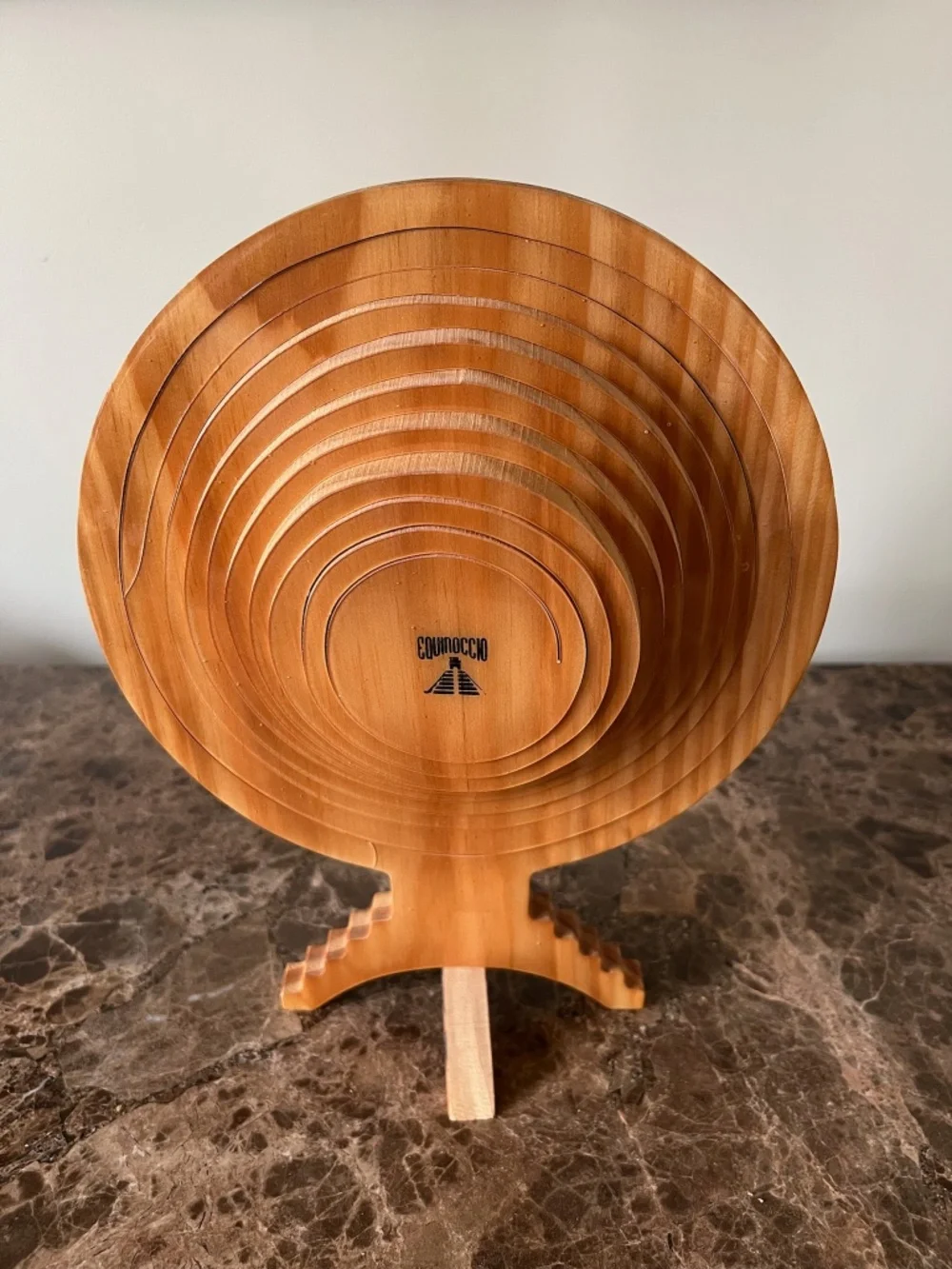 Equinoccio Aztec Solid Wood Collapsible Calendar Bowl